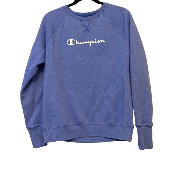 Champion Blue & White Logo Pullover Sweatshirt - Picture 1 of 4